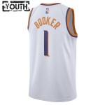 Maillot NBA Phoenix Suns Devin Booker Nike 2023-24 Association Edition Blanc Swingman - Enfant